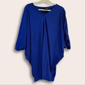 TALL || Royal Blue Bat Wing Tunic || Rhonda Lynette || Size Small